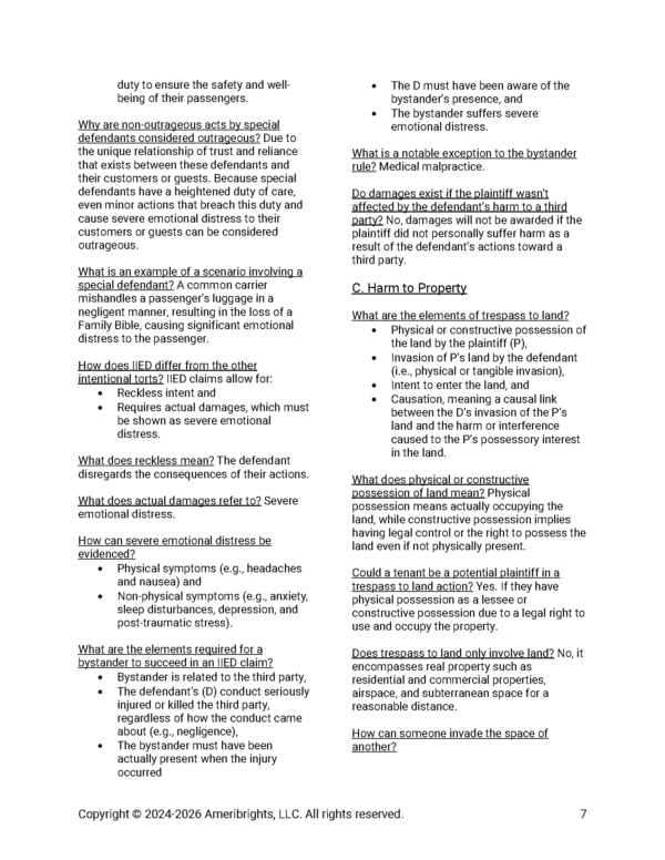 Bar Prep Made Easy: MBE Torts Guide and Maps Ameribrights