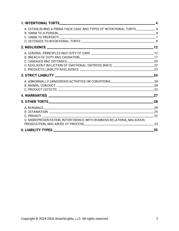 Bar Prep Made Easy: MBE Torts Guide and Maps Ameribrights