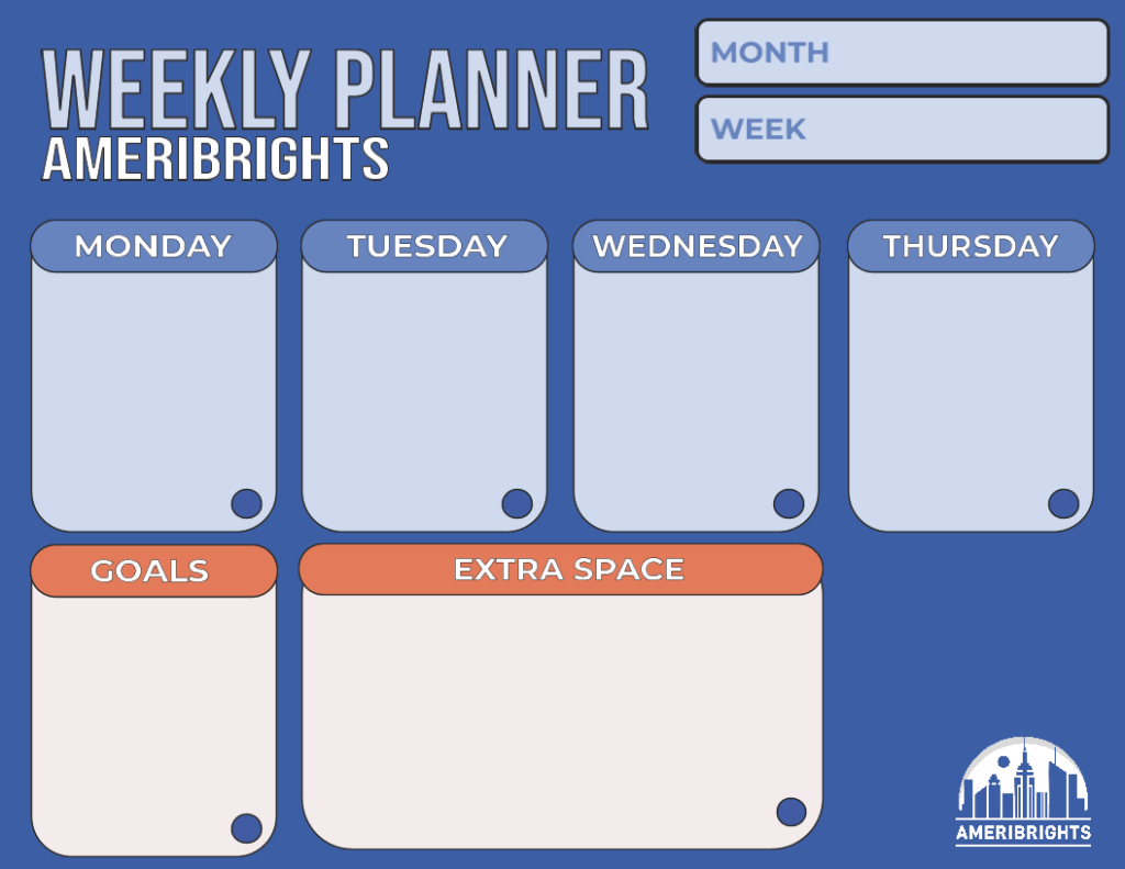 Preview of Ameribrights free weekly study planner for Florida Bar Exam and UBE preparation