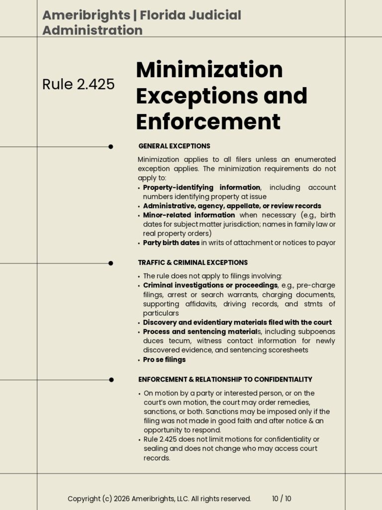 Preview page from a Florida Judicial Administration study resource for Florida Bar exam preparation